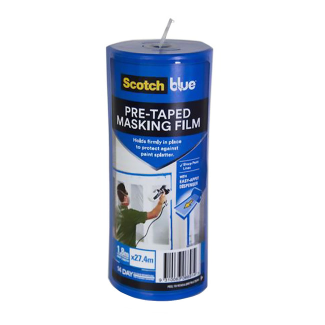 3M Scotch Blue Painters Pre-Taped Masking Film Dispenser 1.8m x 27.4m