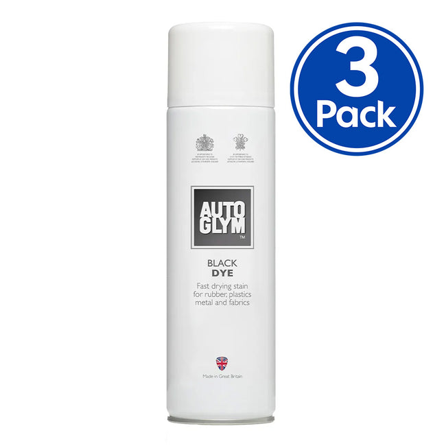 AUTOGLYM Black Dye Stain 450ml Carpet Rubber Seat Tyre x 3 Pack