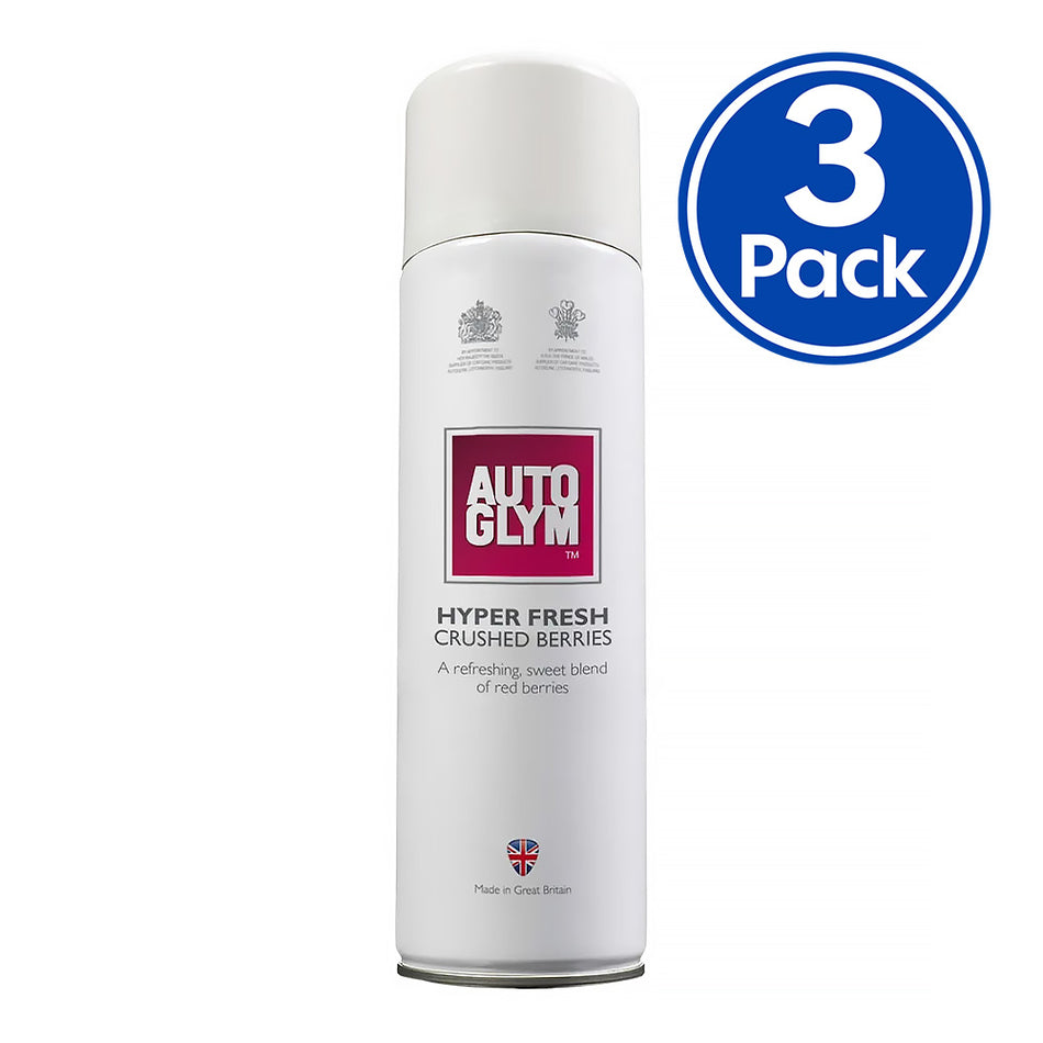 AUTOGLYM Hyper Fresh Crushed Berries Spray Car Fragrance 450ml Aerosol x 3 Pack