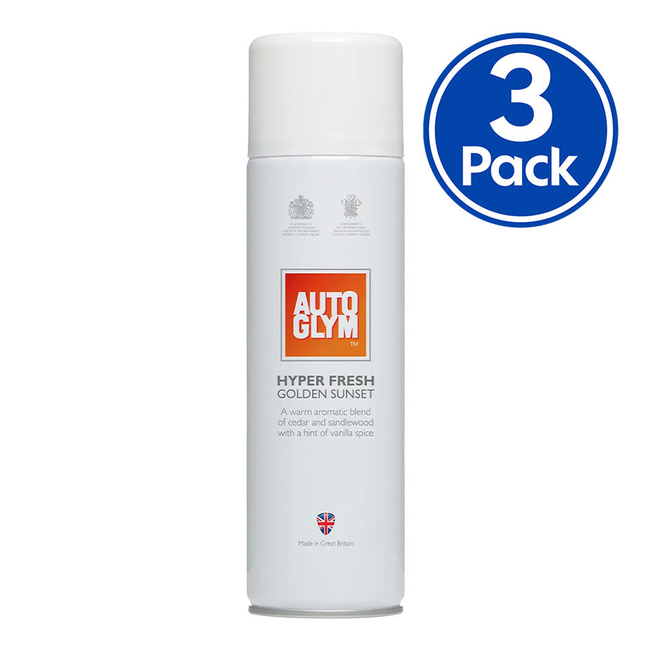AUTOGLYM Hyper Fresh Golden Sunset Spray Car Fragrance 450ml Aerosol x 3 Pack