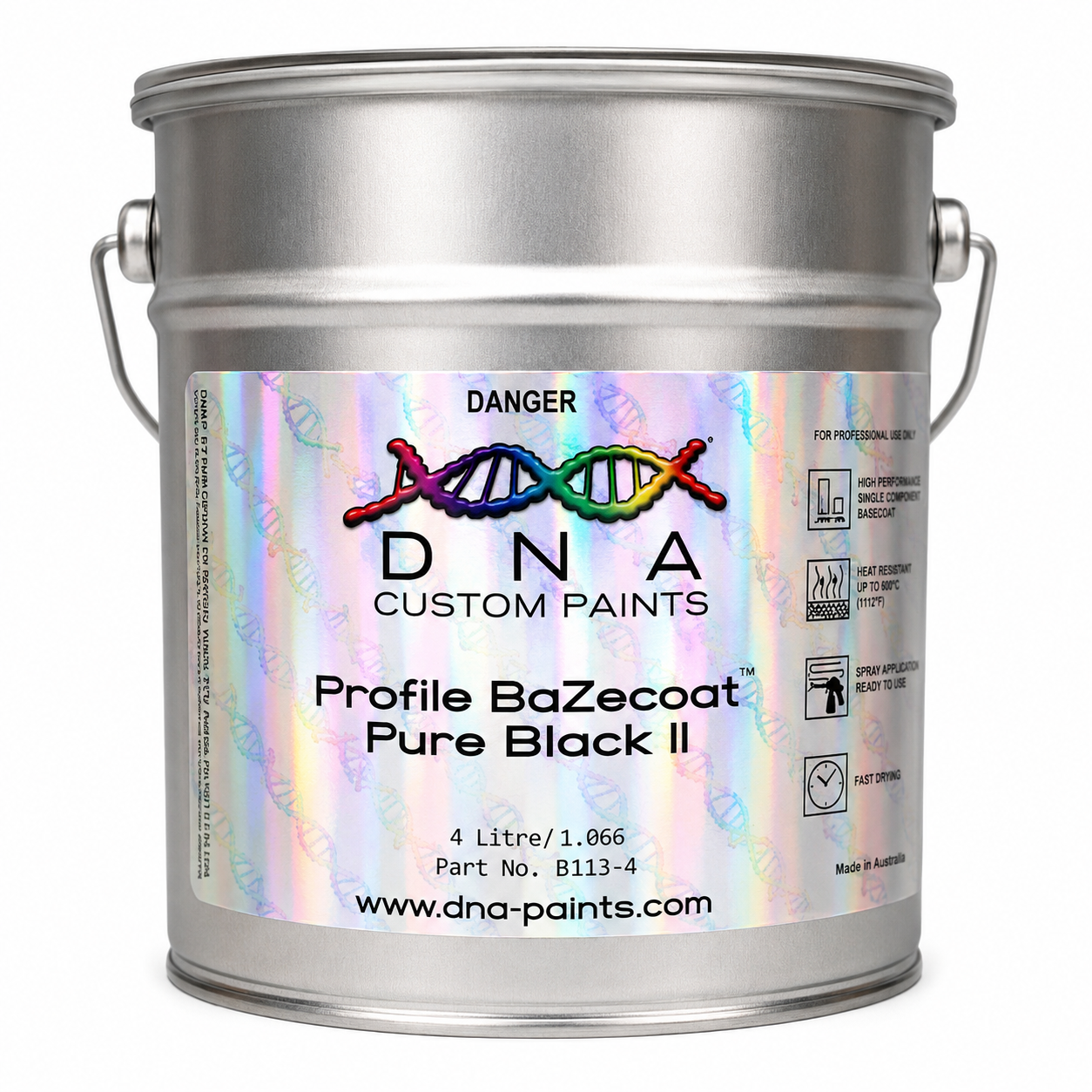 DNA BaZecoat Pure Black II 4L Automotive Basecoat Paint