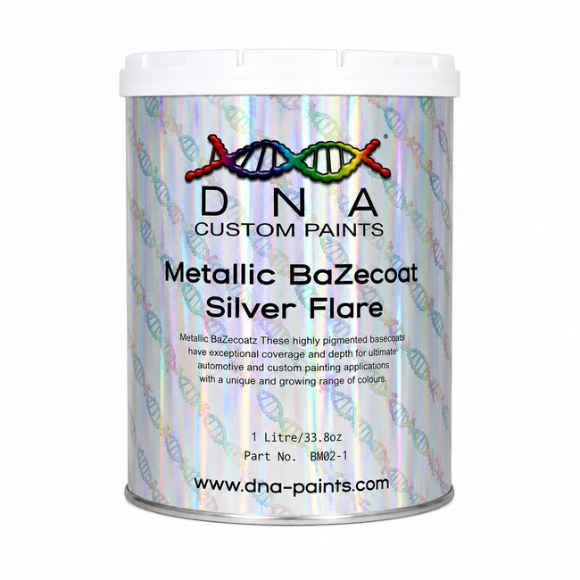 DNA Metallic BaZecoat Silver Flare 1L Automotive Basecoat Paint