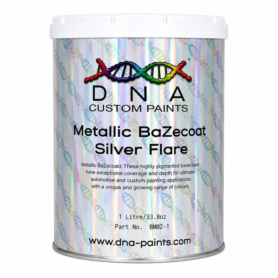 DNA Metallic BaZecoat Silver Flare 1L Automotive Basecoat Paint