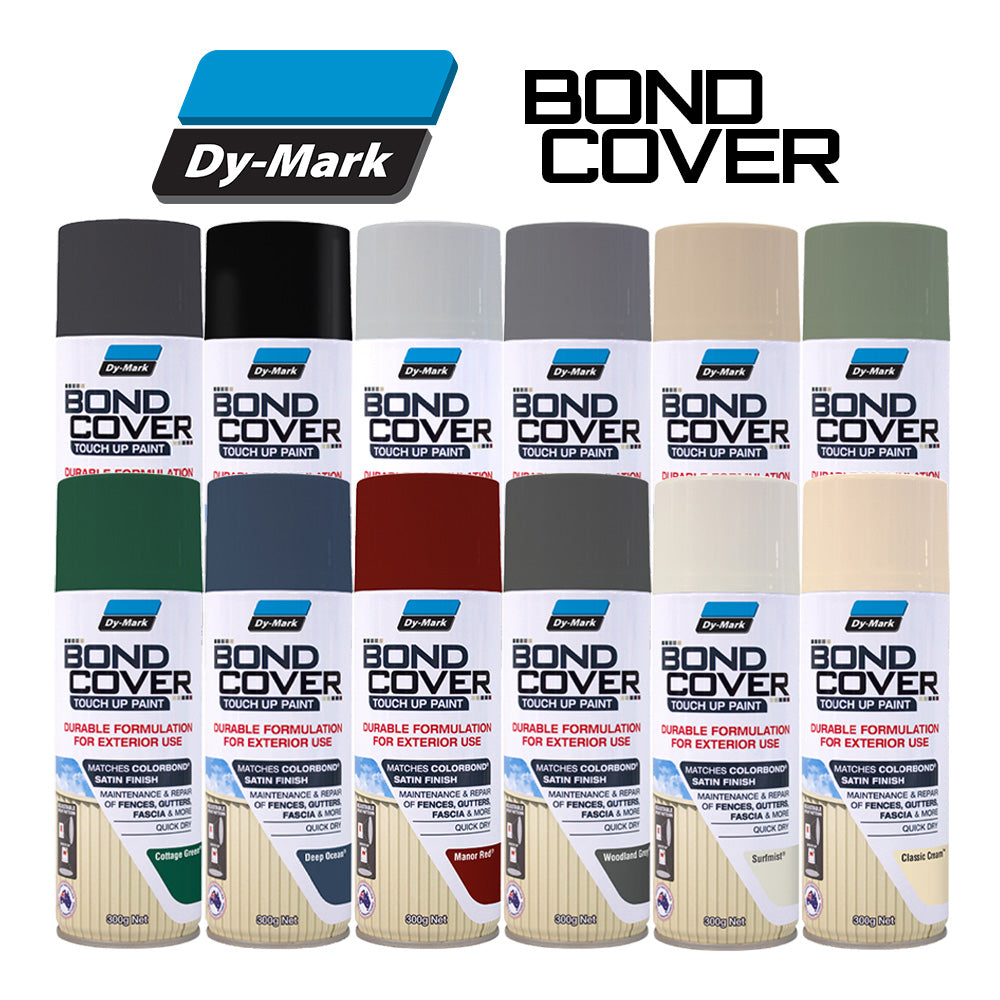 DY-MARK Bondcover 300g 12 Colours Aerosol Colorbond Satin Finish Touch Up Spray