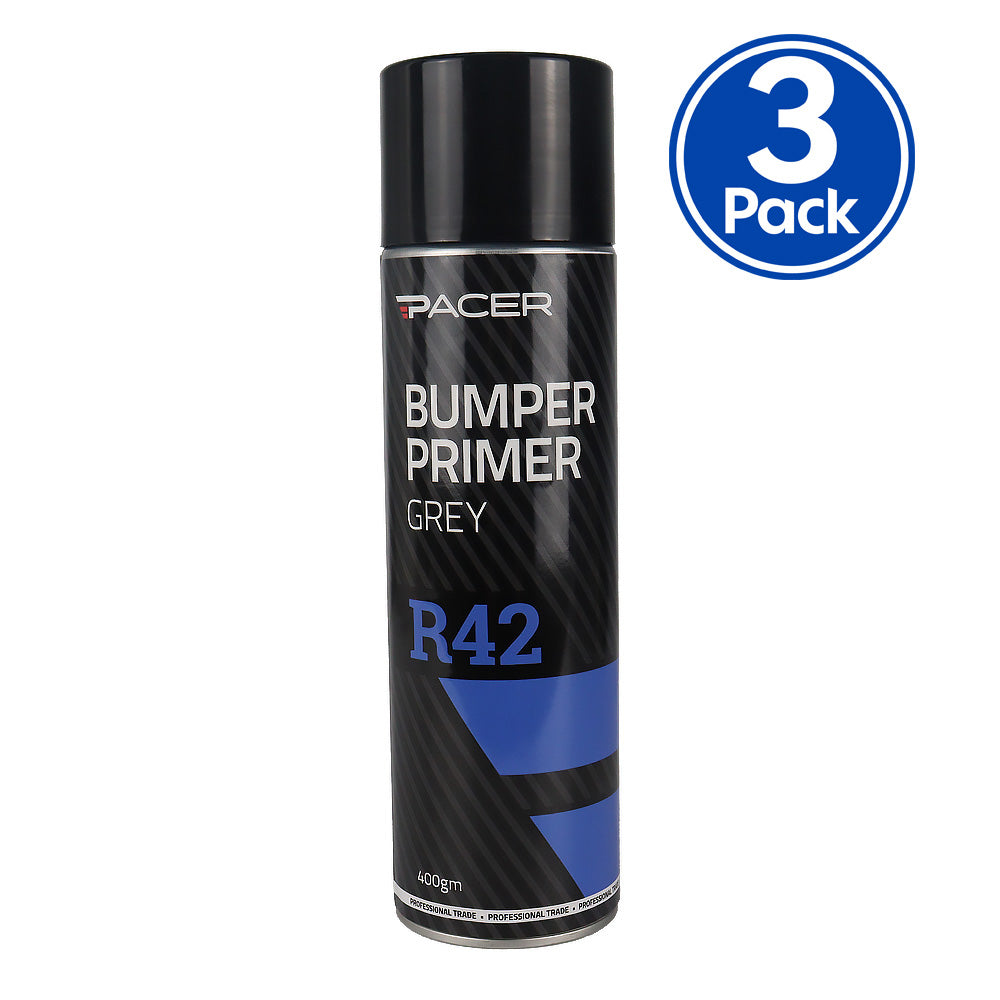 PACER R42 Bumper Primer Grey 400gm Automotive Surface Adhesion x3