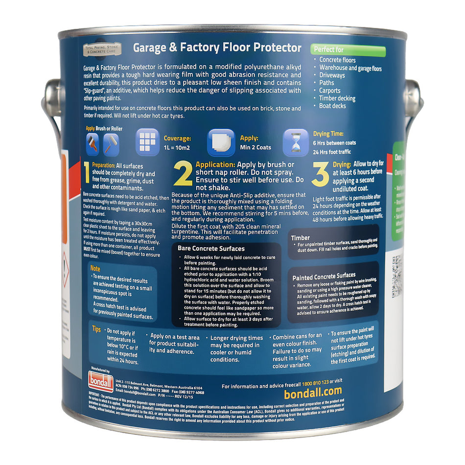BONDALL Garage & Factory Floor Protector Sandstone 4L Concrete Floor Coating