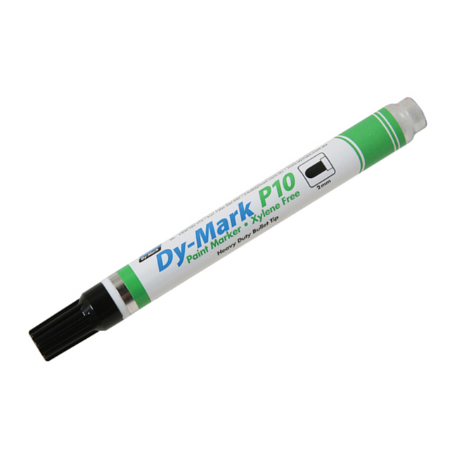 DY-MARK Paint Marker P10 Heavy Duty Bullet Tip Black 2mm x 12 Pack
