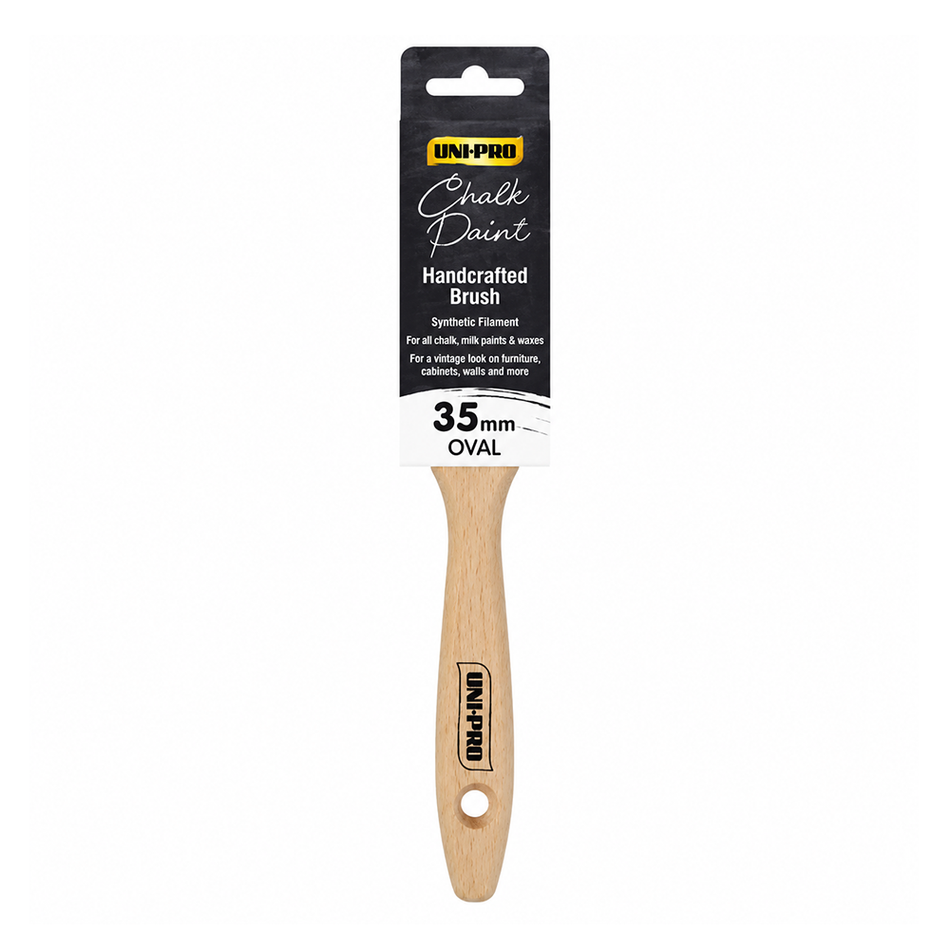 UNi-PRO 35mm Oval Chalk Paint Brush for Furniture 3 Pack