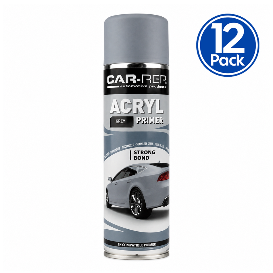 CAR-REP Acrylic Automotive Primer 500ml Grey 12 Pack