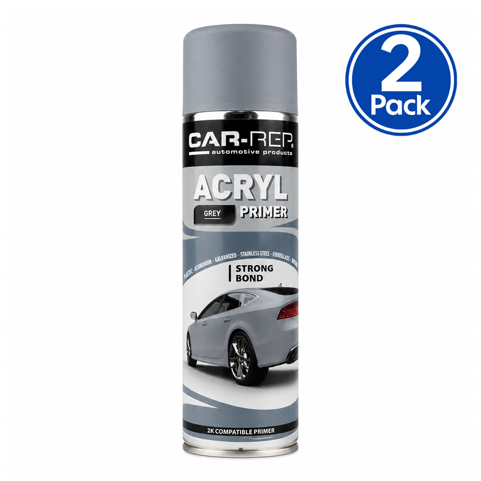 CAR-REP Acrylic Automotive Primer 500ml Grey 2 Pack