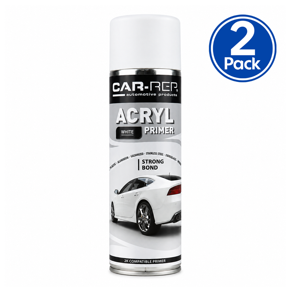 CAR-REP Acrylic Automotive Primer 500ml White 2 Pack