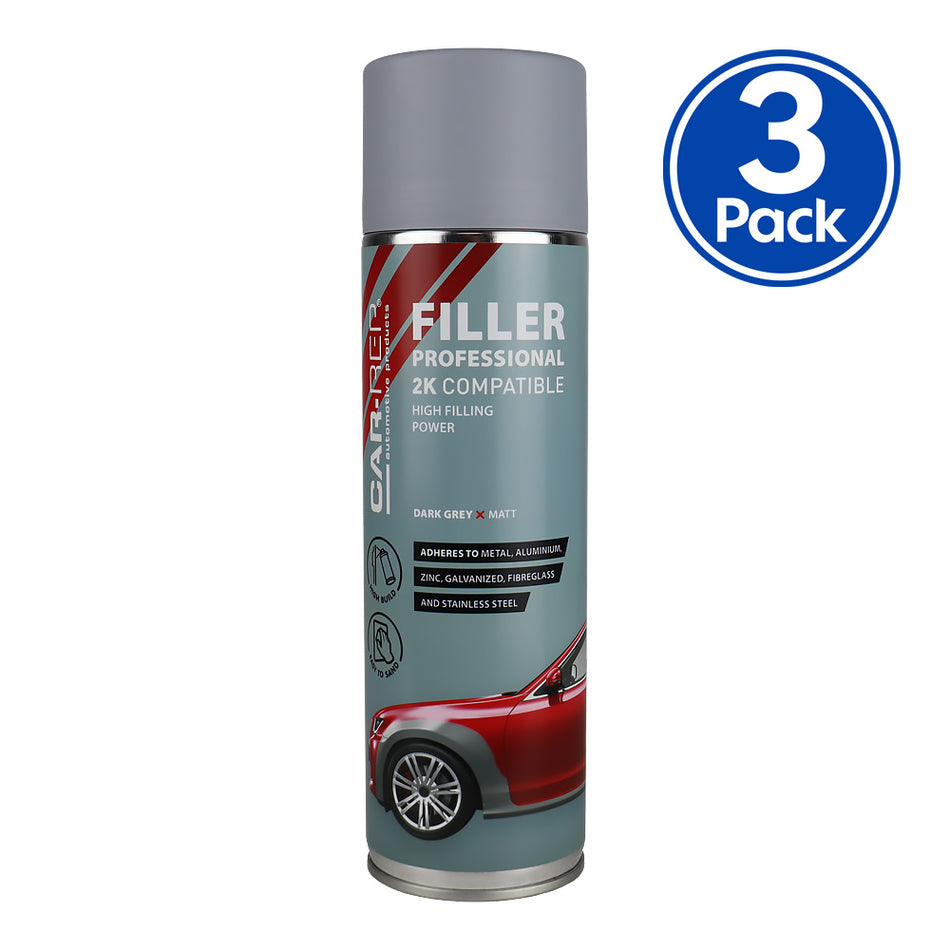 CAR-REP Acrylic Primer Filler Grey 500ml High Build Sandable Primer 3 Pack
