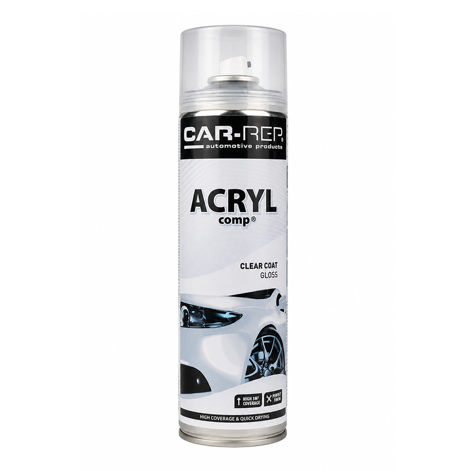 CAR-REP Acrylic Clear Coat 500ml Professional 1K Aerosol Clear