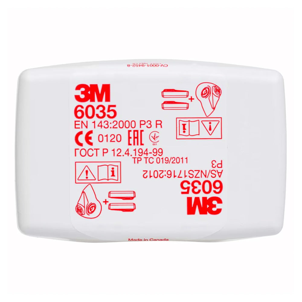 3M 6035 Safety Particulate Filter Solid & Liquid Particles P2/P3 6000 Series Pair