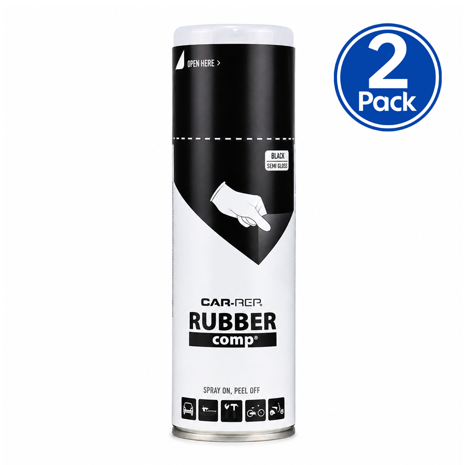 CAR-REP Rubber Comp Removable Plasti Dip Paint 400ml Semi Gloss Black x 2 Pack