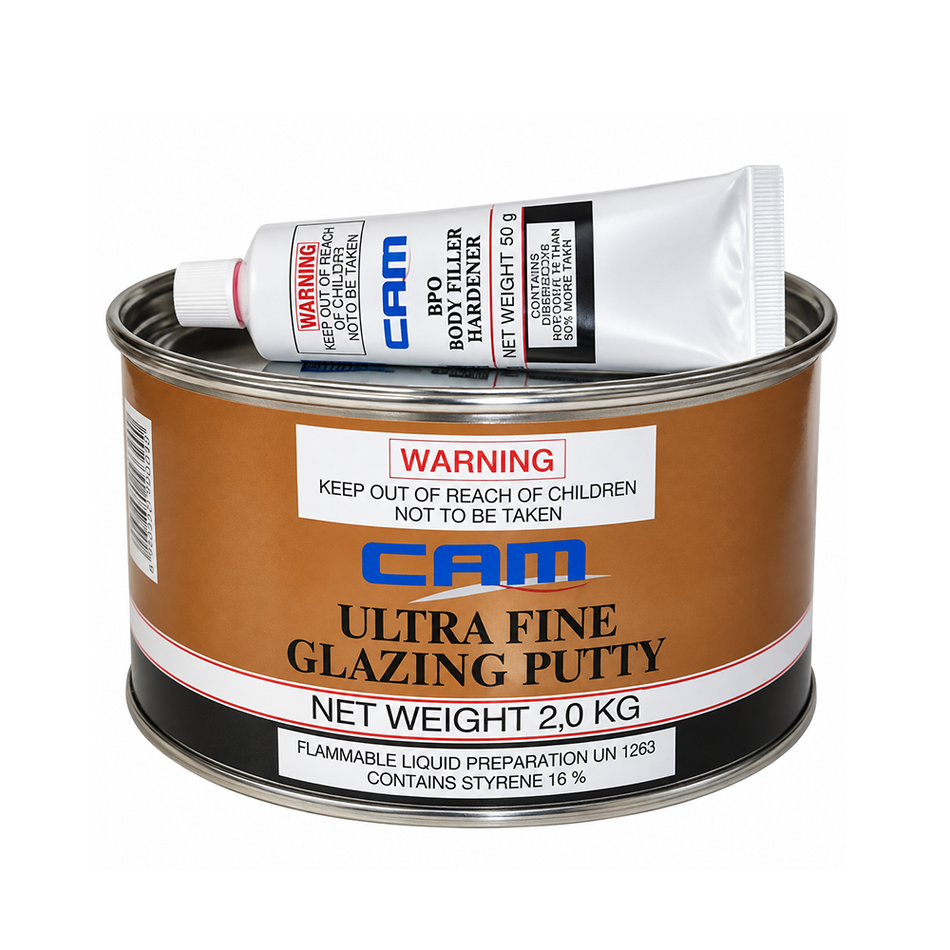 CAM Ultra Fine Glazing Putty 2kg Automotive Body Filler