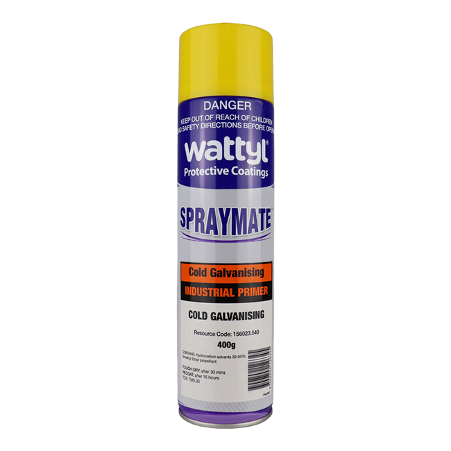 WATTYL Spraymate Industrial Cold Galvanising 1K Zinc Rich Metal Primer 400g Aerosol Grey