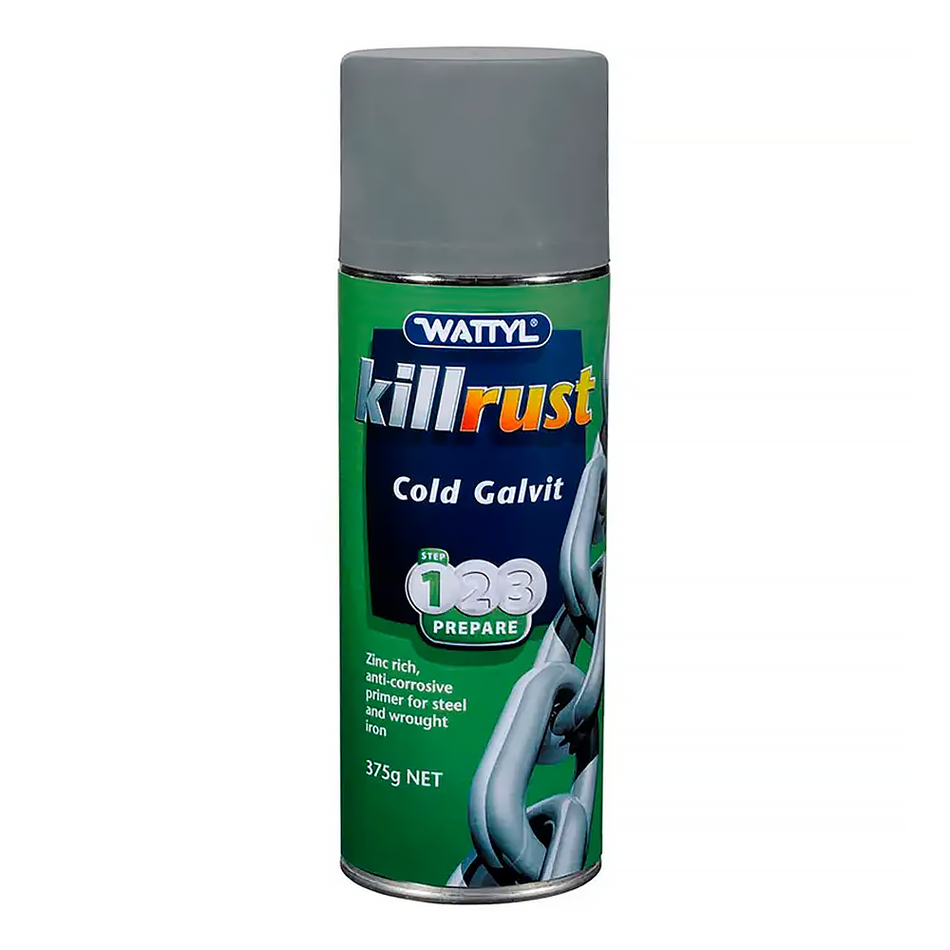 WATTYL Killrust Cold Galvit Galvanising Aerosol Grey 375g Corrosion Protection