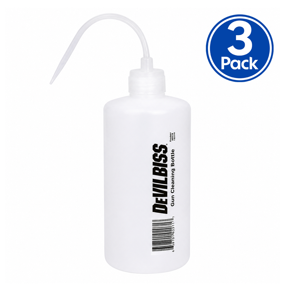 DEVILBISS Spray Gun Cleaning Bottle 500ml Solvent Pressure Pot Cleaner 3 Pack