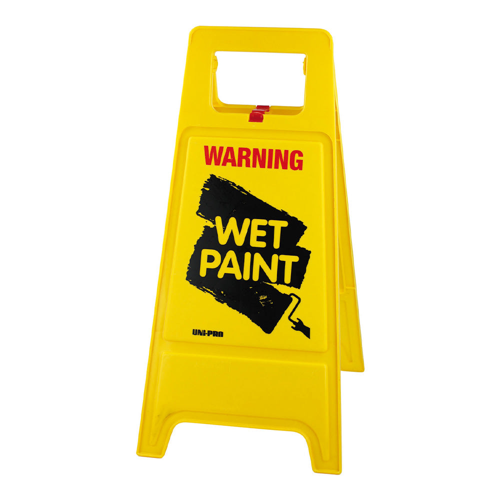 UNI-PRO WARNING WET PAINT Warning Sign Yellow A-Frame Double Sided