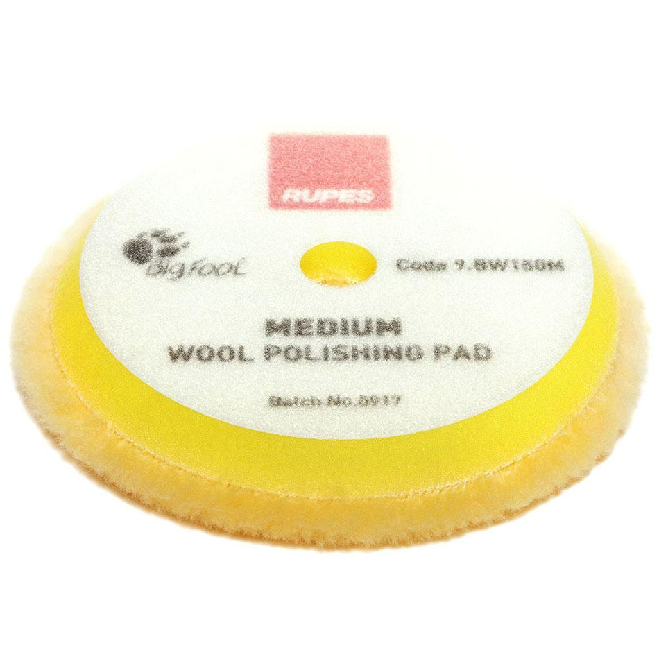 RUPES Bigfoot 130/145mm Medium Wool Yellow Polishing Pad 9.BW150M