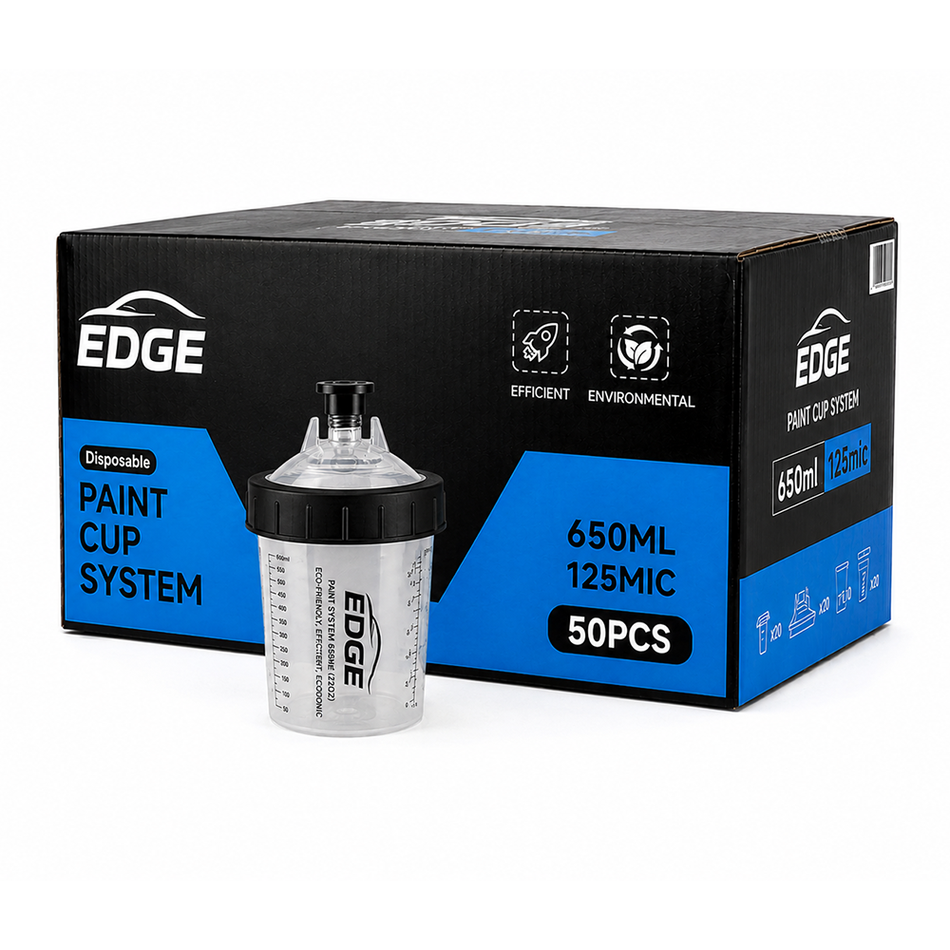 EDGE PPS Disposable Paint Cup System 800ml 125μm 50 Pack