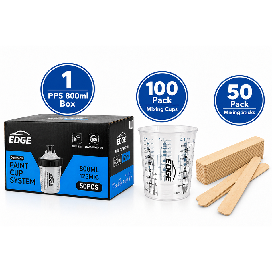 EDGE Full Respray Paint Prep Kit 800ml PPS 680ml Mixing Cups & Mixing Sticks