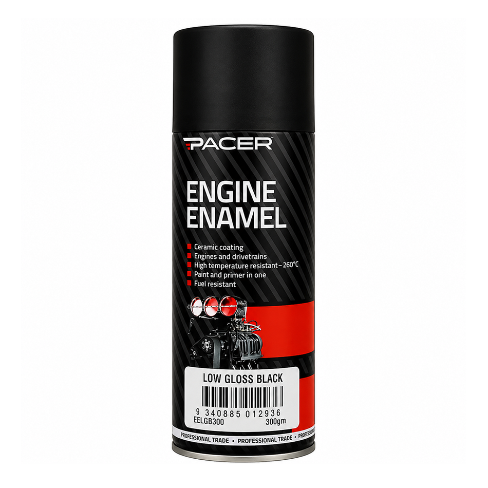 PACER Engine Enamel Low Gloss Black 300g Aerosol