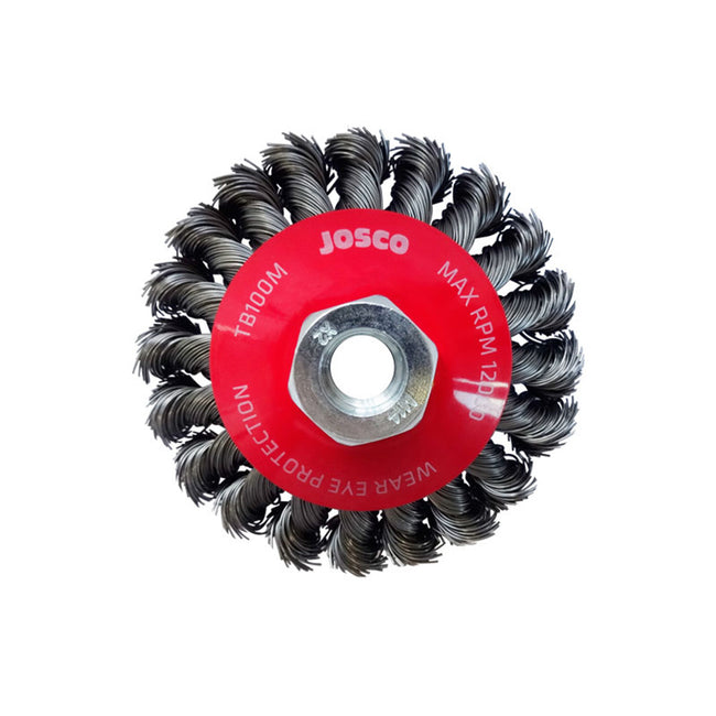 JOSCO 100mm Multi-Thread Twistknot Bevel Wire Brush Wheel