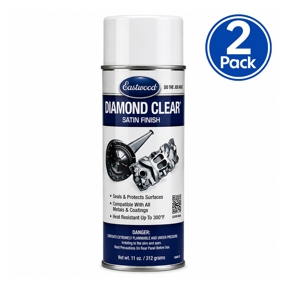 EASTWOOD Diamond Clear Satin Finish 312g Protective Clear Coat Aerosol 2 Pack