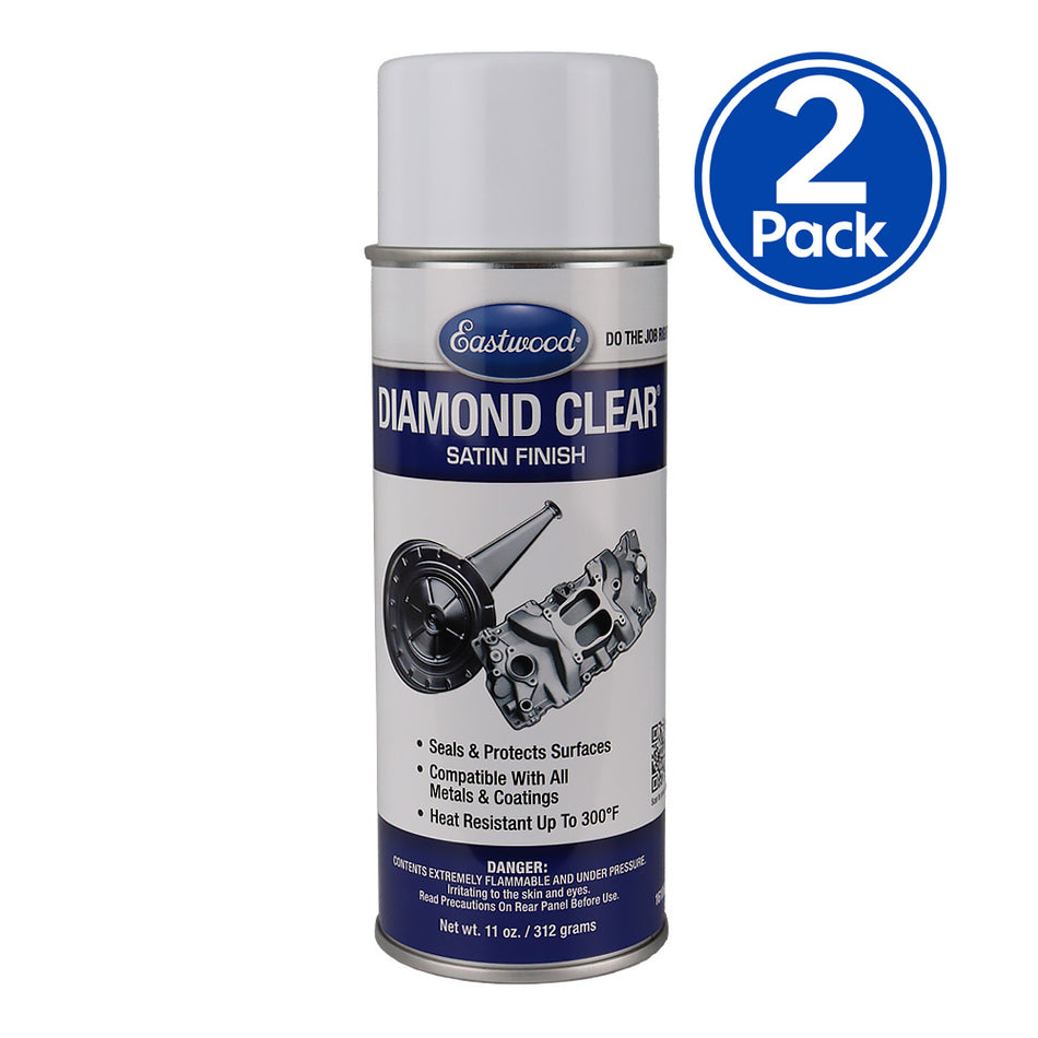 EASTWOOD Diamond Clear Satin Finish 312gm Protective Clear Coat Automotive Metal x2