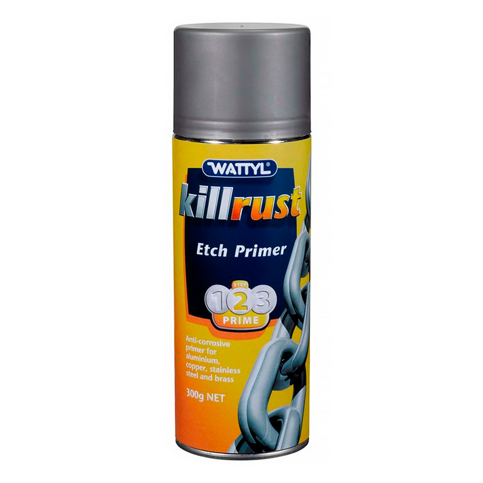 WATTYL Killrust Etch Primer Fast Drying Grey Aerosol 300g Anti Corrosive Epoxy