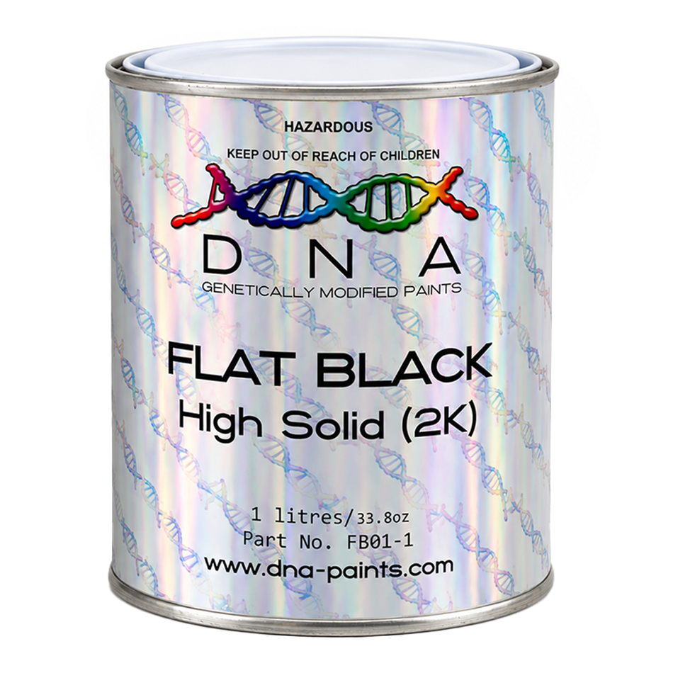 DNA Flat Black 2K Automotive Paint Kit 1.5L with Slow Hardener