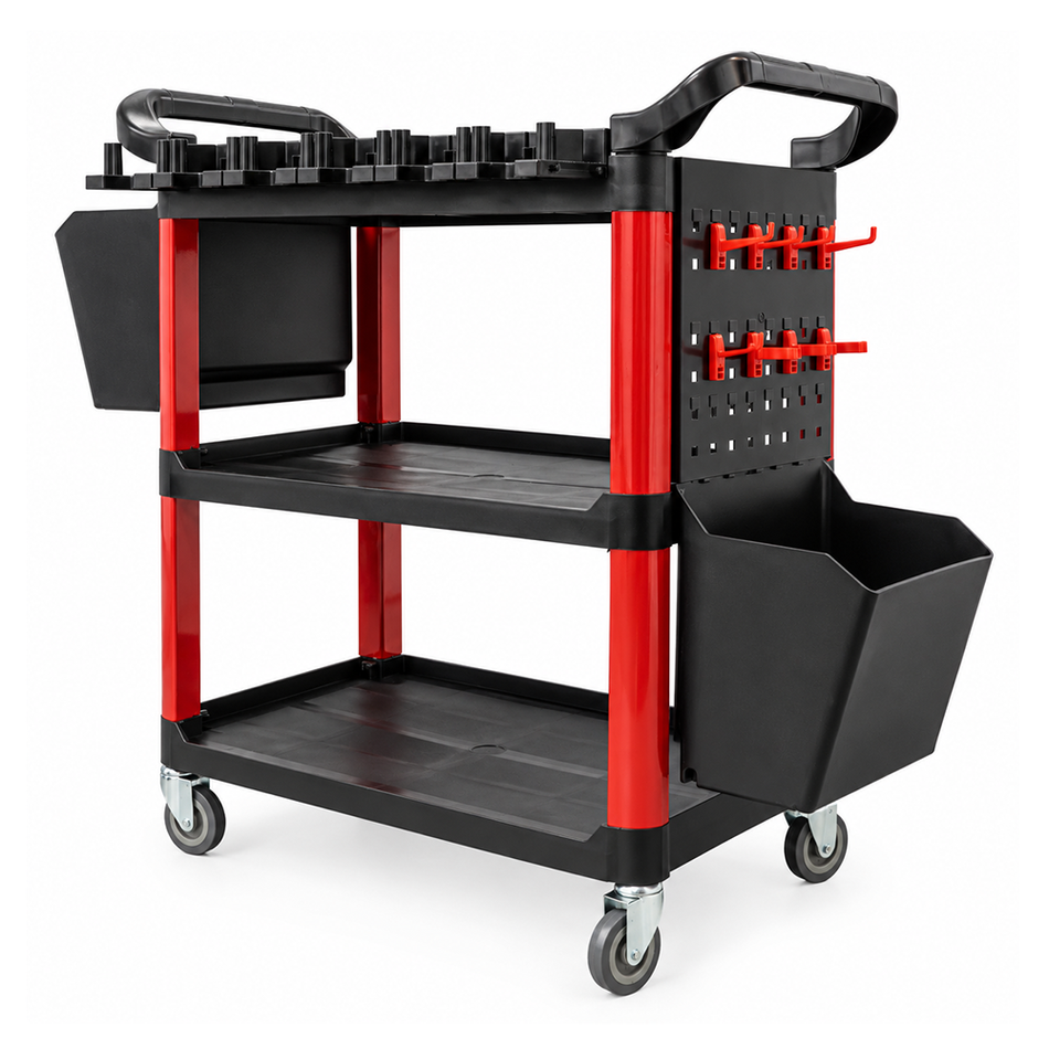 FY-TECH 3 Tier Plastic Workshop Trolley Cart