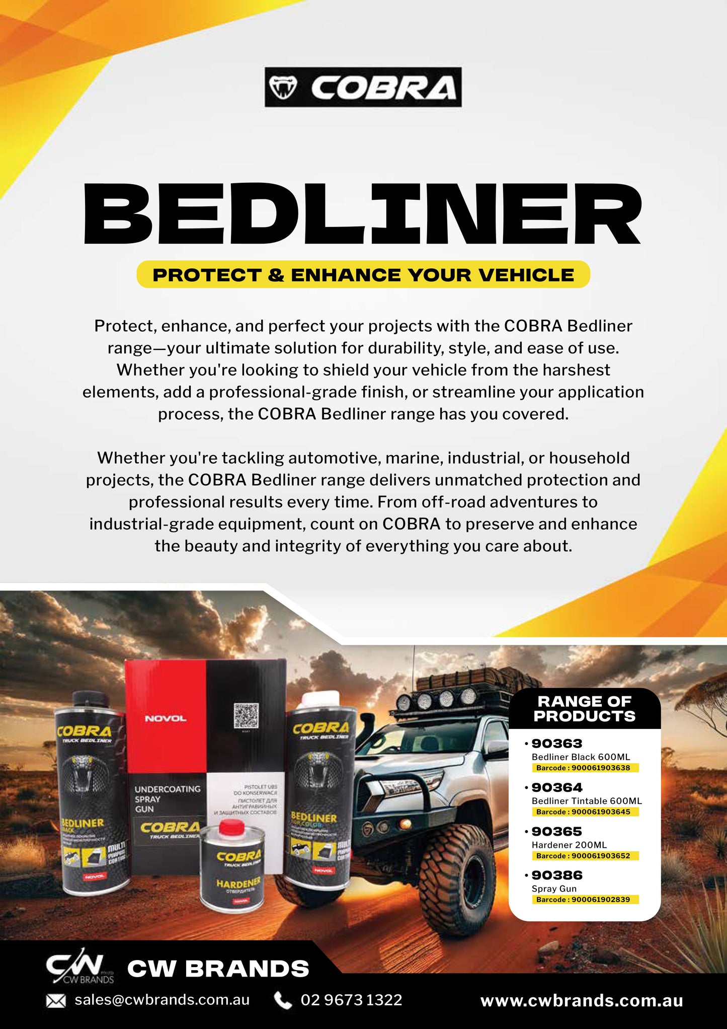 NOVOL COBRA Bedliner Tintable Kit With Gun 800ml Ute Tray Liner Protective Coating