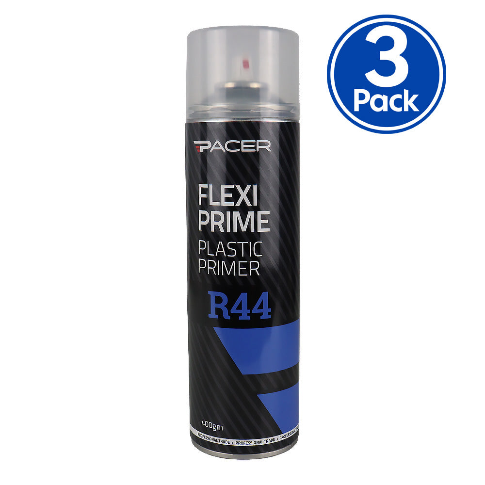 PACER R44 Flexi Prime Plastic Primer 400gm Spray Adhesion Flexible Surfaces x3
