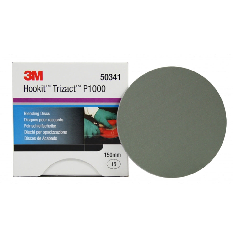 3M 50341 Trizact Hookit Blending Sanding Discs 150mm 6" P1000 x 15 Pack Box