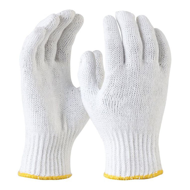MAXISAFE Bleached Knitted Poly Cotton Liner Gloves Large