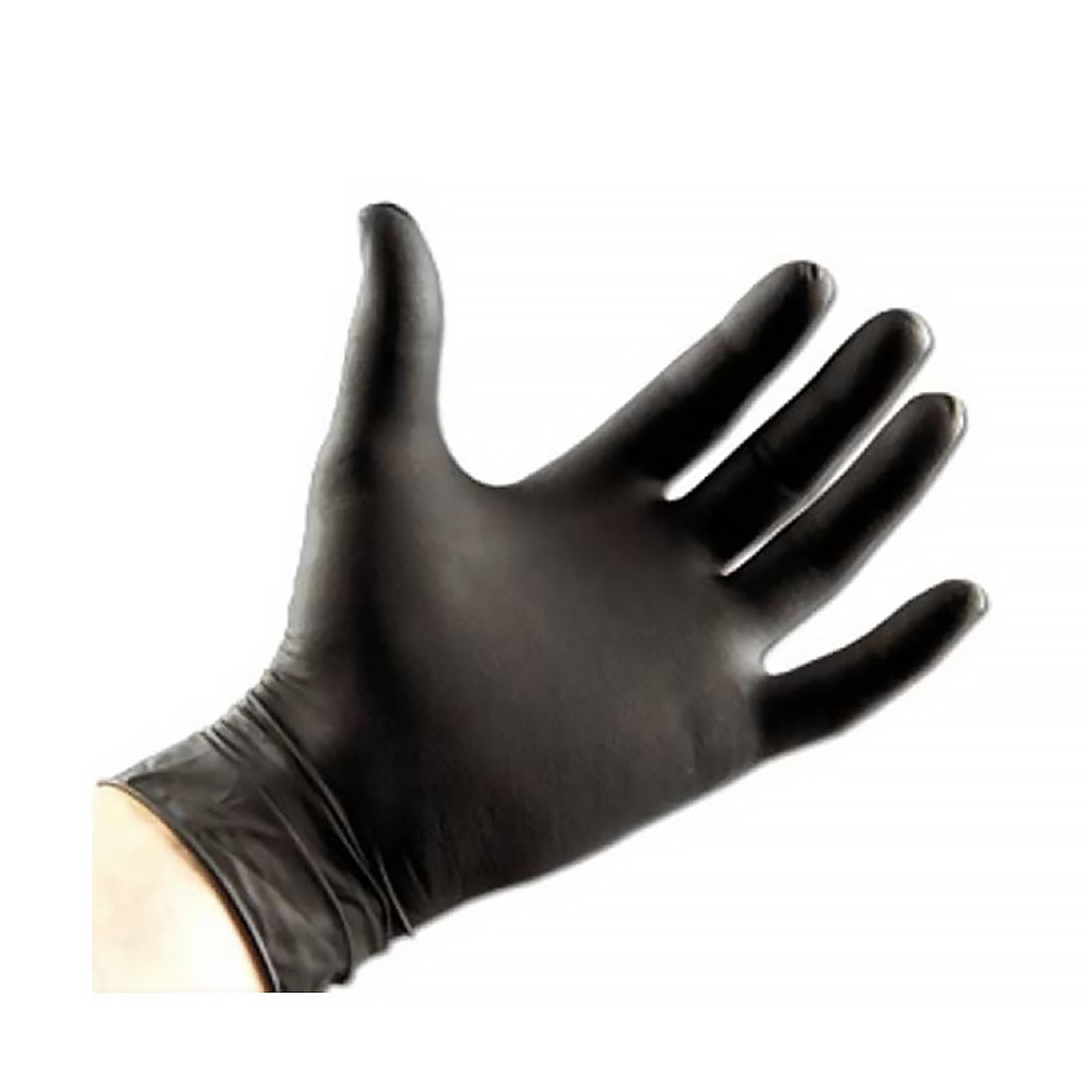 2SPRAY Black Nitrile Powder Free Gloves x 100 Box L XL XXL Sizes