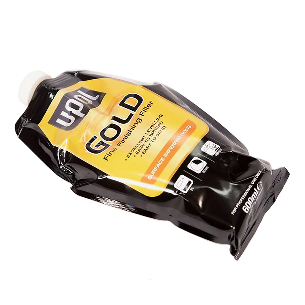 U-POL Gold Fine Finishing Filler 600ml Pinhole Glaze Self Leveling