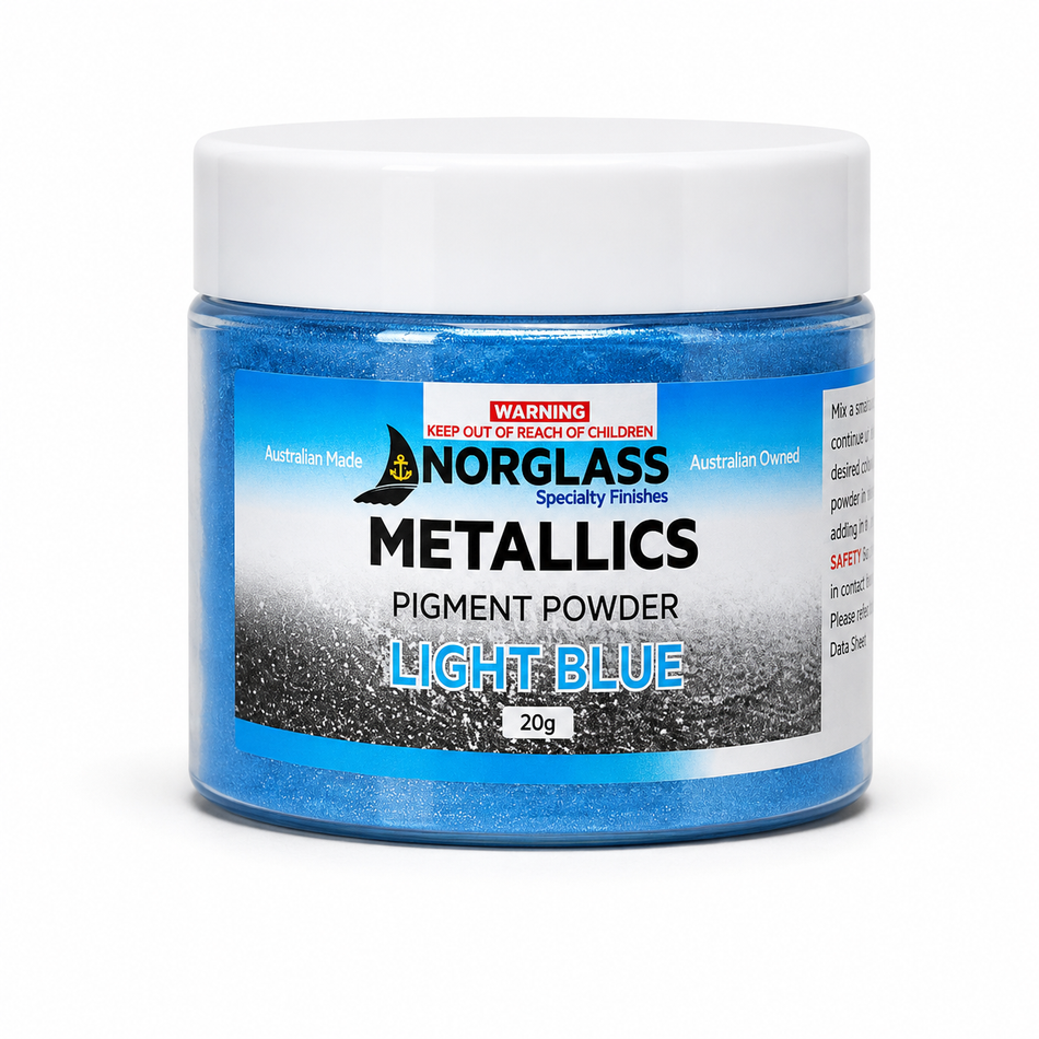 NORGLASS Liquid Glass Metallic Pigment Powder Light Blue 20g