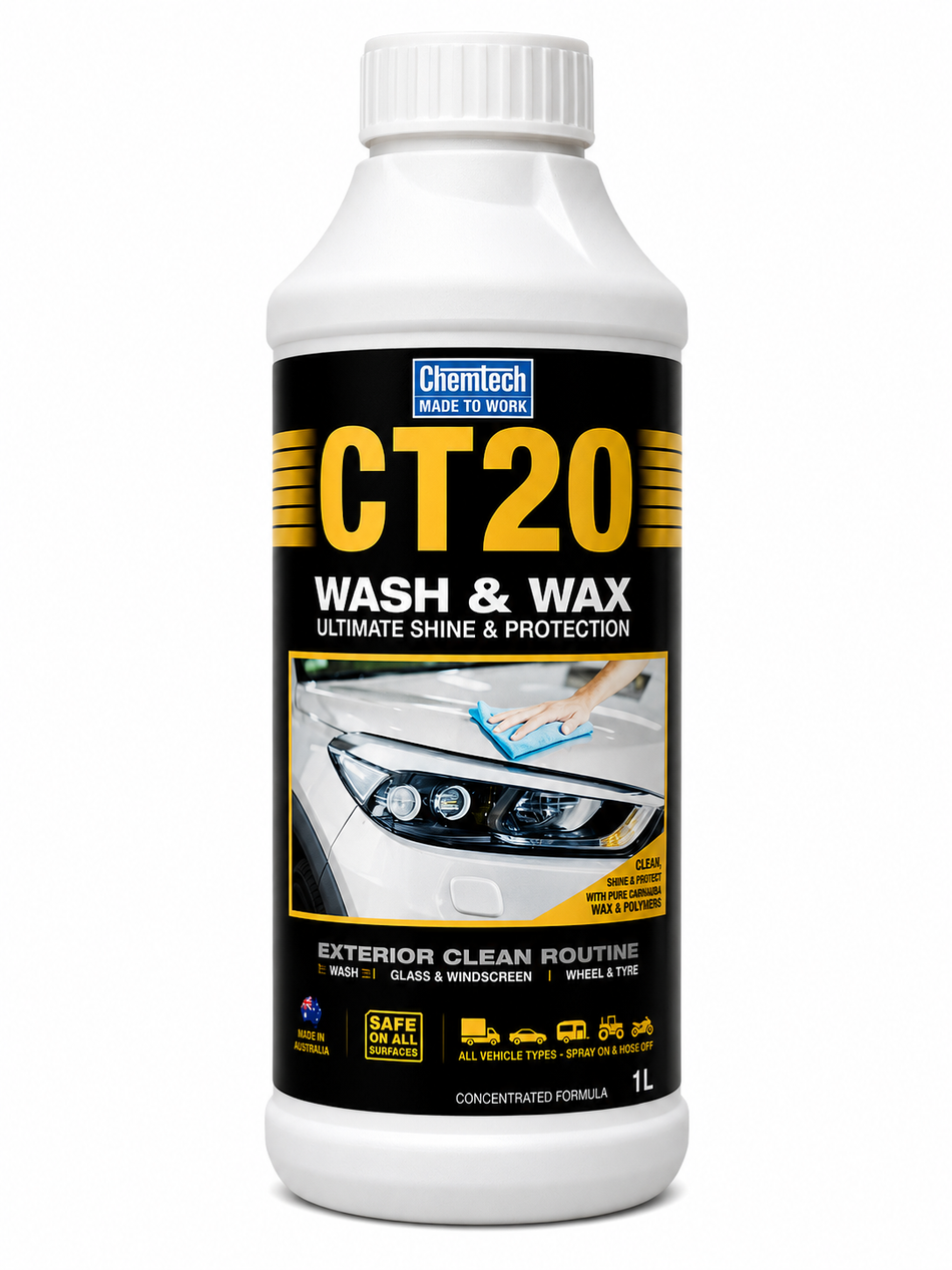 CHEMTECH CT20 Wash & Wax Concentrated Biodegradable Rust Inhibiting Car Wash 1L