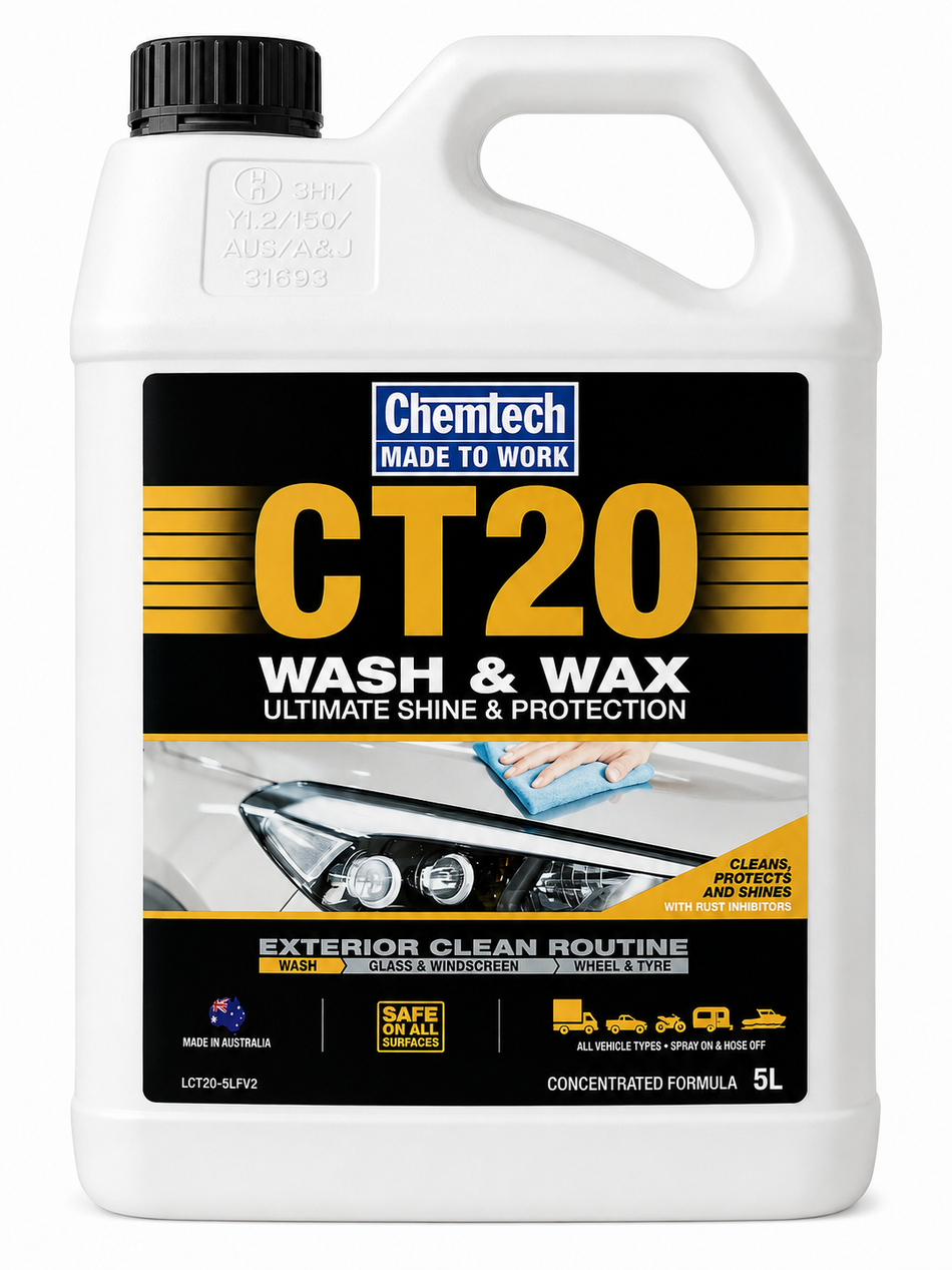 CHEMTECH CT20 Wash & Wax Concentrated Biodegradable Rust Inhibiting Car Wash 5L