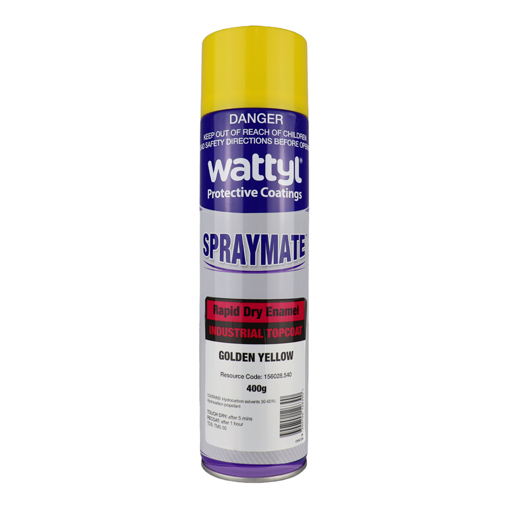 WATTYL Spraymate Industrial Quick Dry 1K Enamel 400g Aerosol Y14 Golde