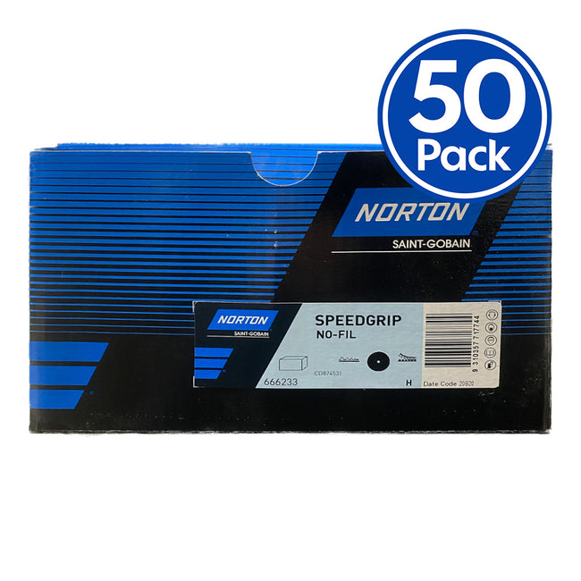 NORTON Speed Grip H233 Grit P36 150mm 7H Hole 50 Discs Hook & Loop Sandpaper
