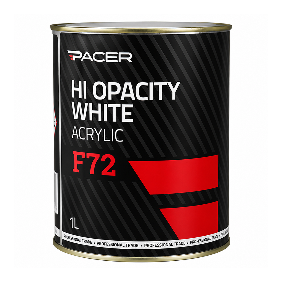 PACER F72 Hi Opacity White Acrylic Paint 1L Professional Automotive Durable