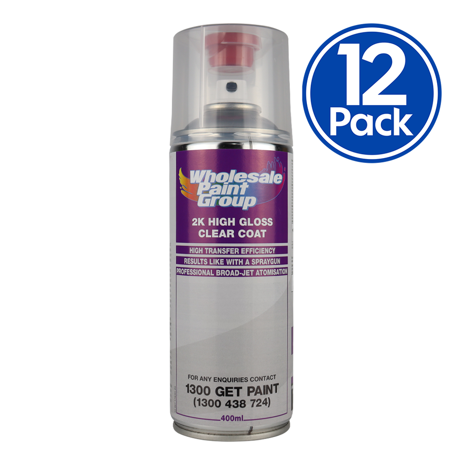SPRAYMAX 2K Urethane Clear Coat Aerosol 400ml High Gloss 12 Pack