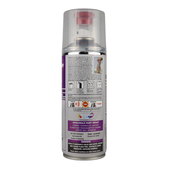 SPRAYMAX 2K Urethane Clear Coat Aerosol 400ml High Gloss