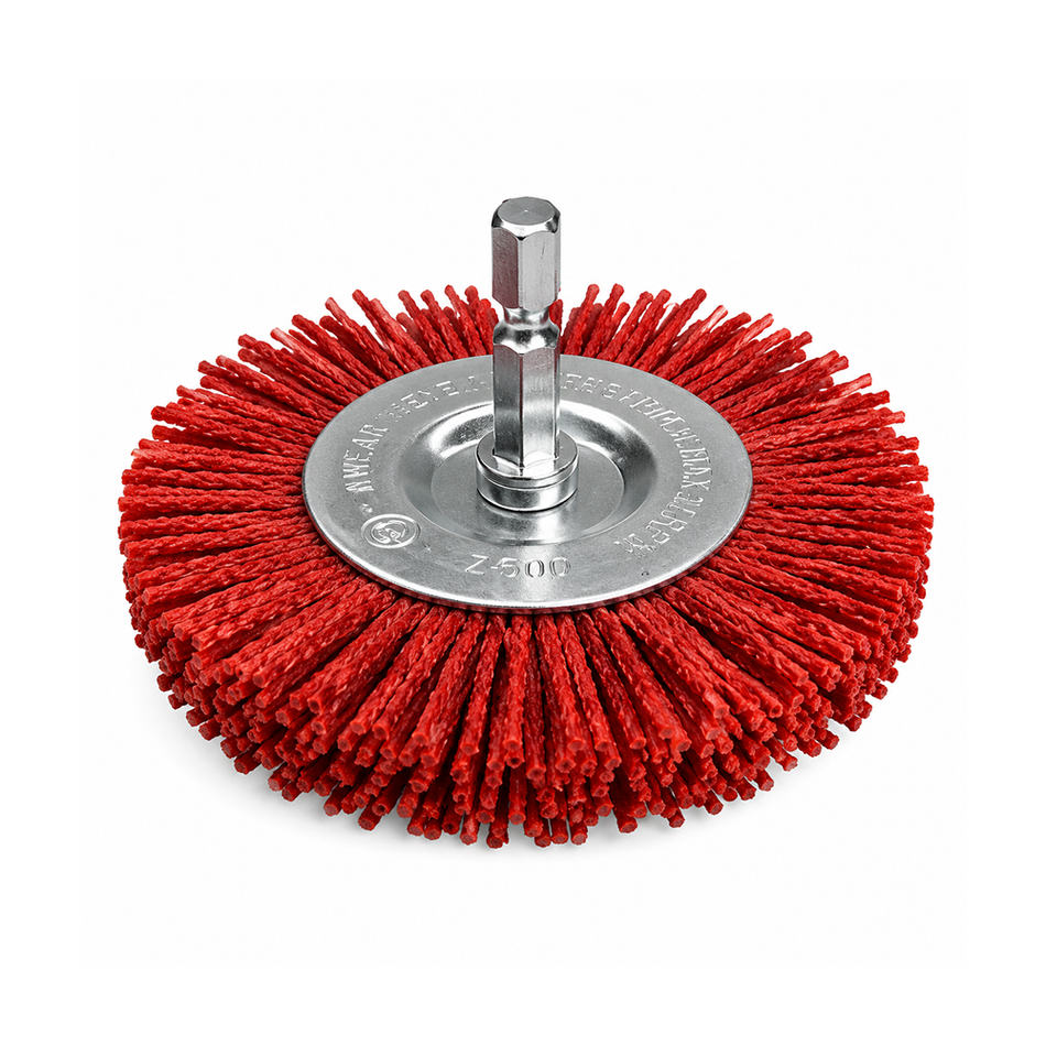 JOSCO 100mm Red Nylon Wheel Brush