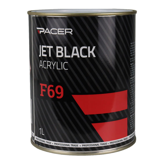 PACER F69 Jet Black Acrylic Paint 1L Professional Automotive Durable